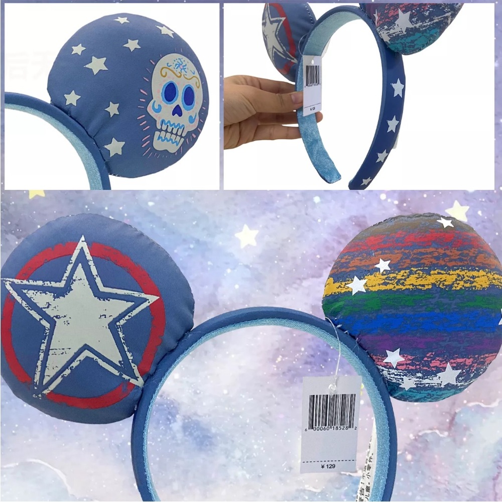 Disney Parks Rainbow Captain America Marvel Ears Headband Collection - NEW - Picture 3 of 9